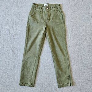 PAIGE Crush High Rise Straight Leg Jeans in Vintage Ivy Green Size 29